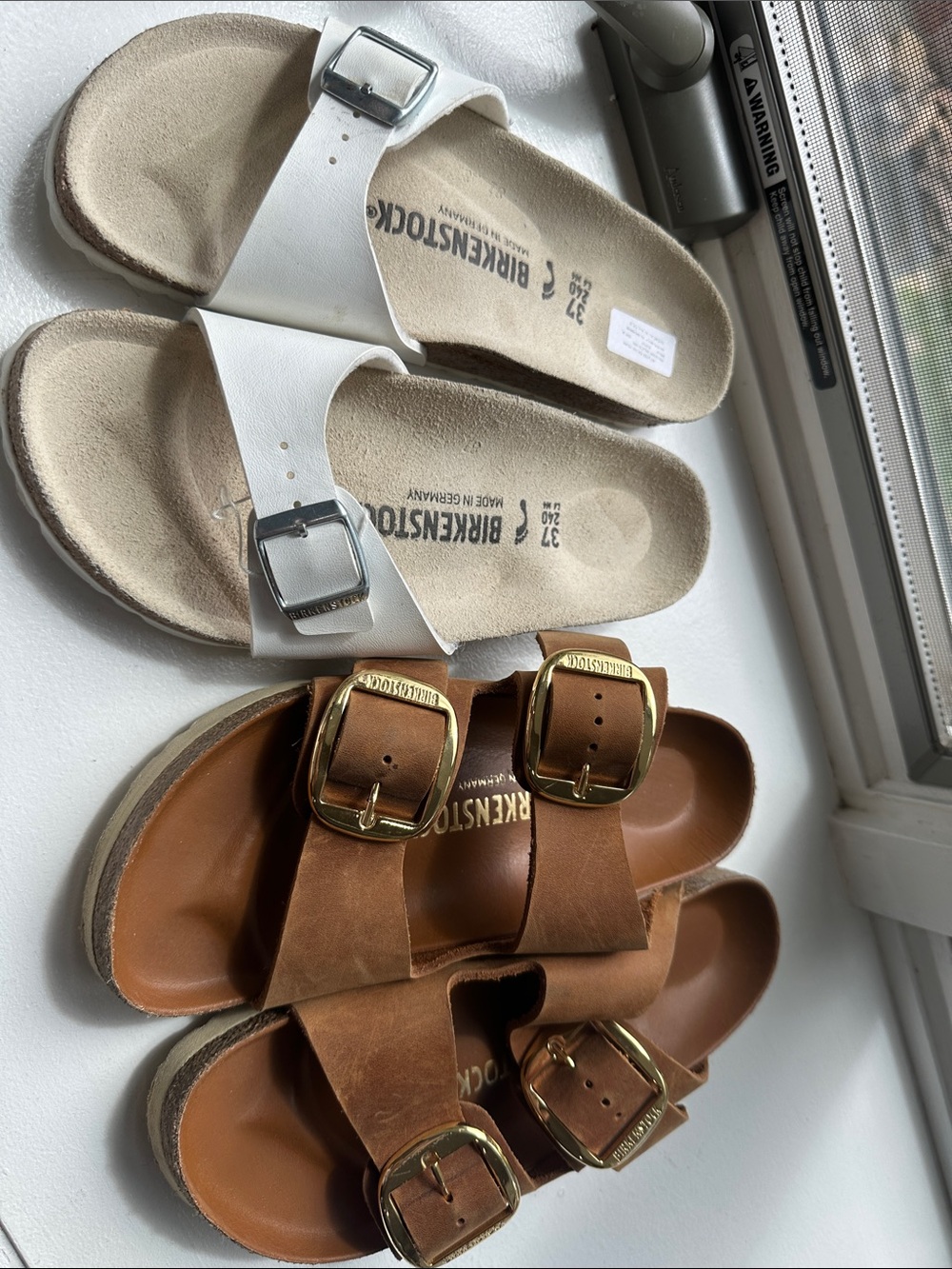 2 pair Birkenstock woman size 37!!too small for me.